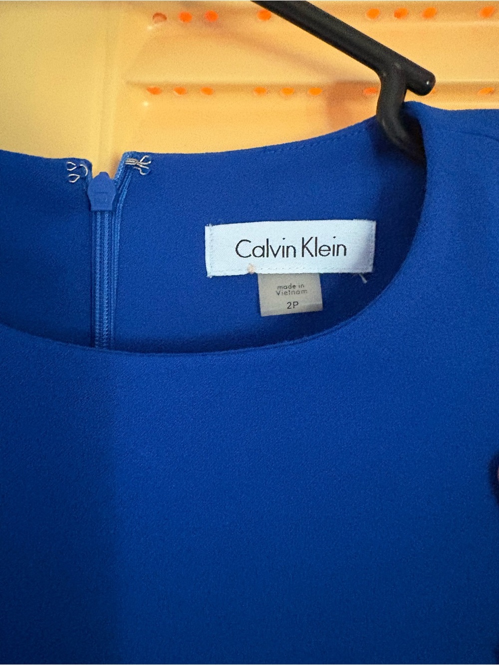 Calvin Klein Electric Blue Sleeveless Fit-and-Flare Dress - Picture 2 of 4